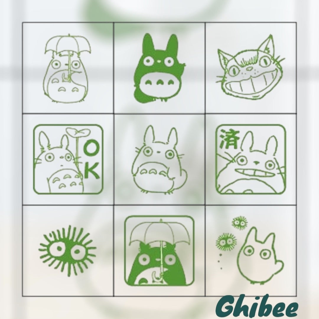 Studio Ghibli Mini Stamp Set 9pc Wooden Rubber Stamps Case Totoro Spirited