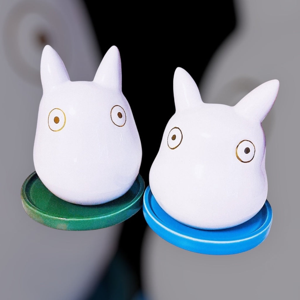 Studio Ghibli Planter - Small Totoro Planter “Chijimi” with Blue Saucer Rare