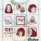Studio Ghibli Mini Stamp Set 9pc Wooden Rubber Stamps Case Totoro Spirited