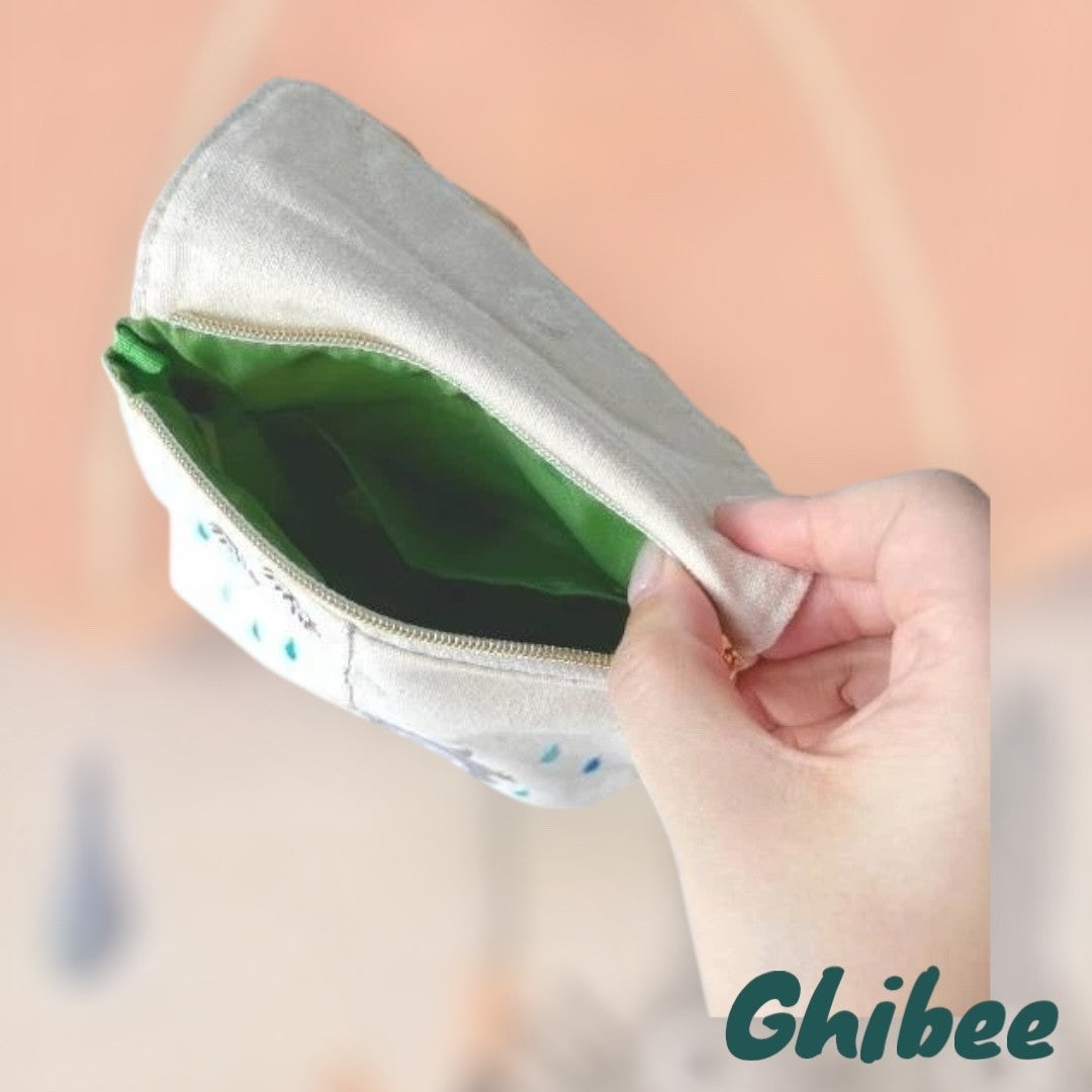 Studio Ghibli Totoro Mini Pouch – Big Umbrella Design, Cotton Fabric