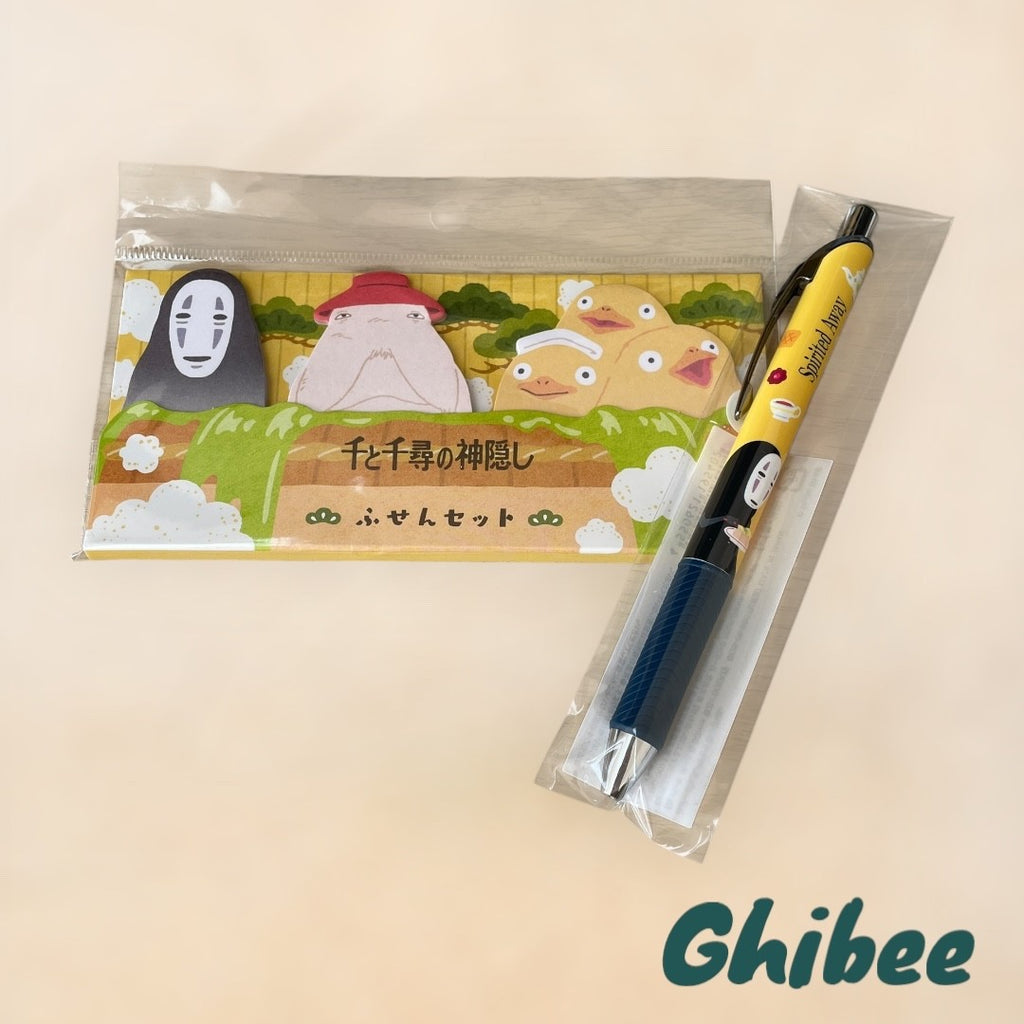 Studio Ghibli Spirited Away Stationery Set – EnerGel Pen + Sticky Notes