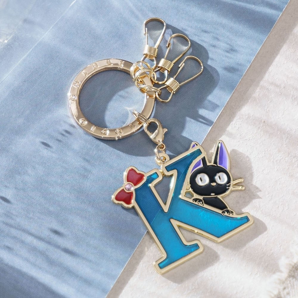 Studio Ghibli Kiki’s Delivery Service Jiji Initial Keyring – Stained Glass Style