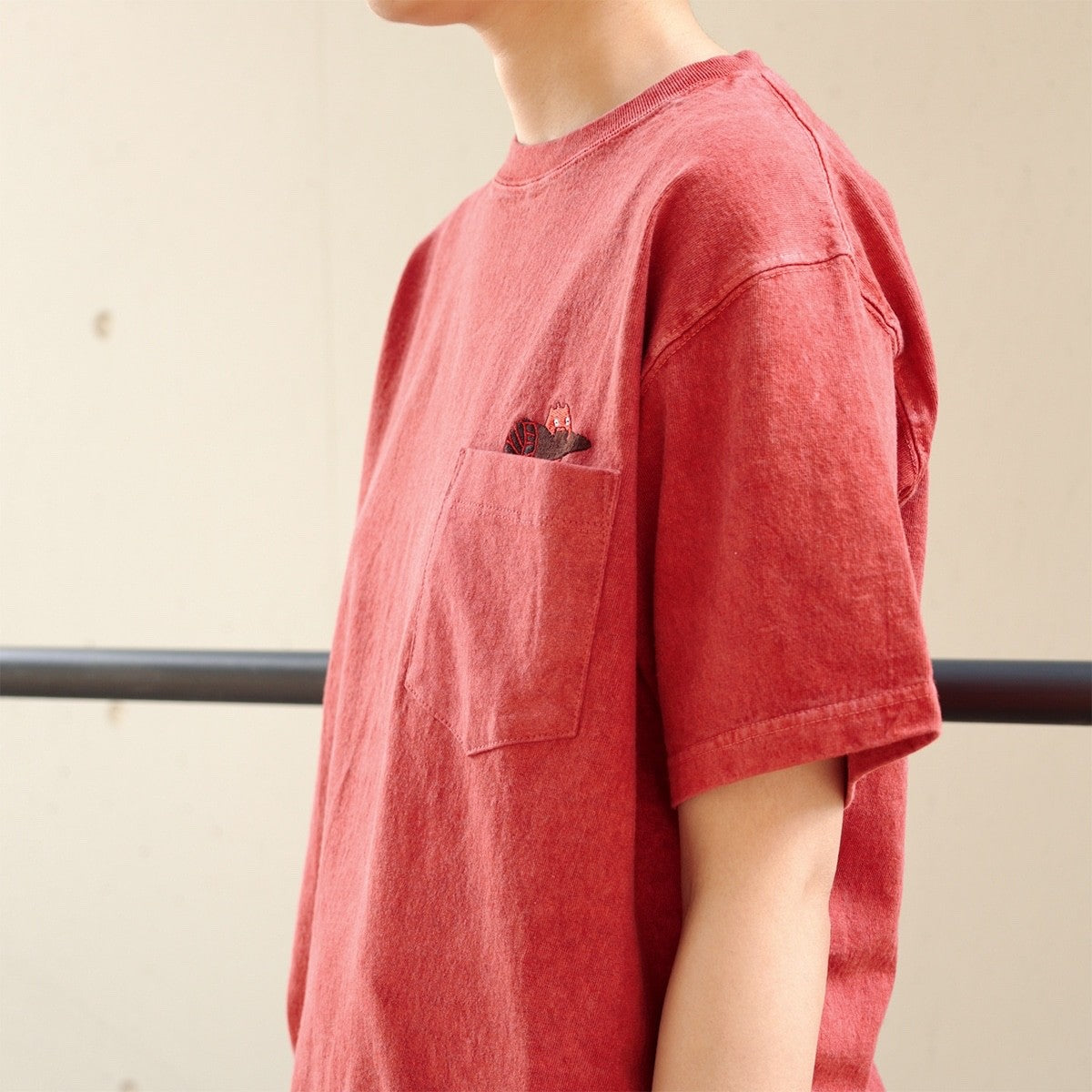 Studio Ghibli Howl’s Moving Castle x Good On Pocket Embroidery T-Shirt Calcifer