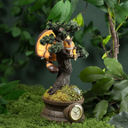 Studio Ghibli My Neighbor Totoro Diorama Clock Catbus & Satsuki Mei on Pine Tree