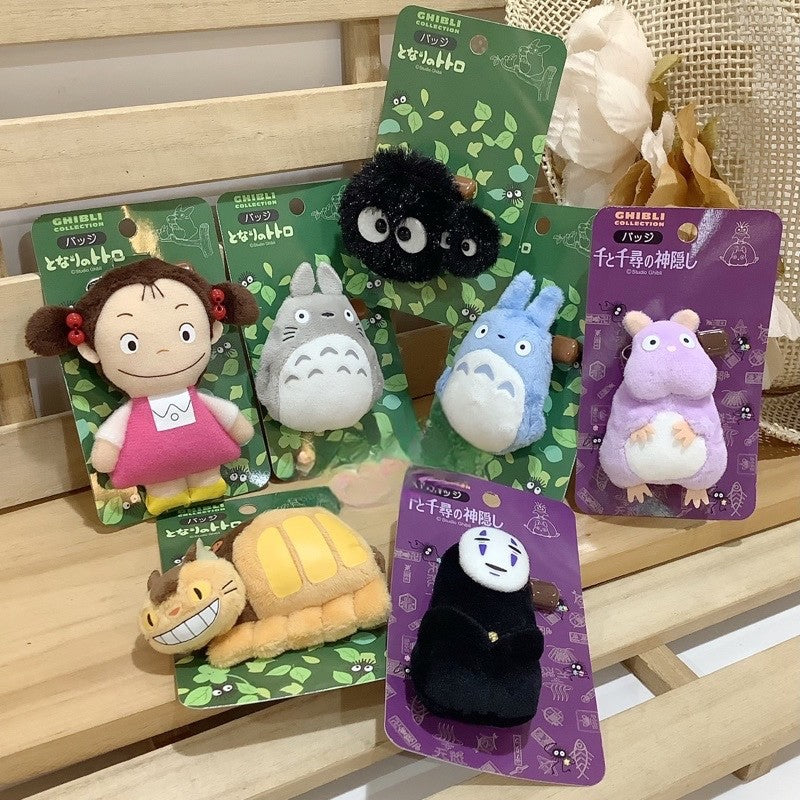 Studio Ghibli Plush Mascot Badge Totoro Catbus No-Face Japan