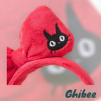 Studio Ghibli Kiki’s Delivery Service Red Ribbon Headband – Soft Plush with Jiji