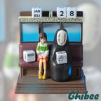 Studio Ghibli Spirited Away Perpetual Calendar  Chihiro  No-Face Scene Figurine