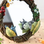 Studio Ghibli Totoro Hide-and-Seek Wreath Table & Wall Mirror Official Benelic