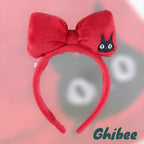 Studio Ghibli Kiki’s Delivery Service Red Ribbon Headband – Soft Plush with Jiji