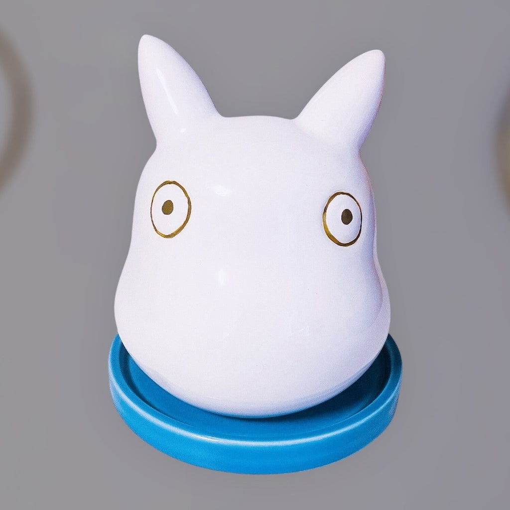 Studio Ghibli Planter - Small Totoro Planter “Chijimi” with Blue Saucer Rare