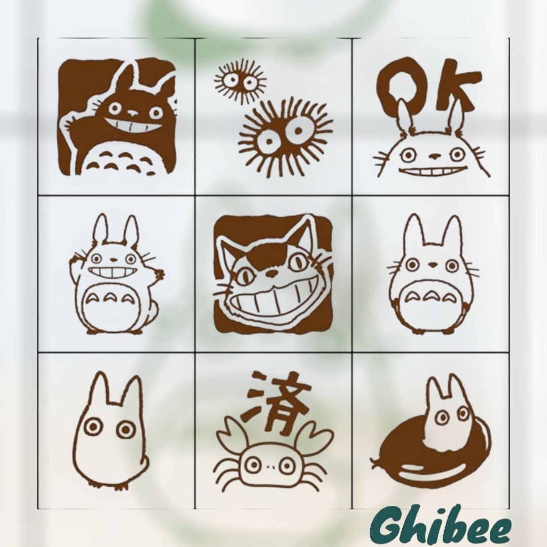 Studio Ghibli Mini Stamp Set 9pc Wooden Rubber Stamps Case Totoro Spirited