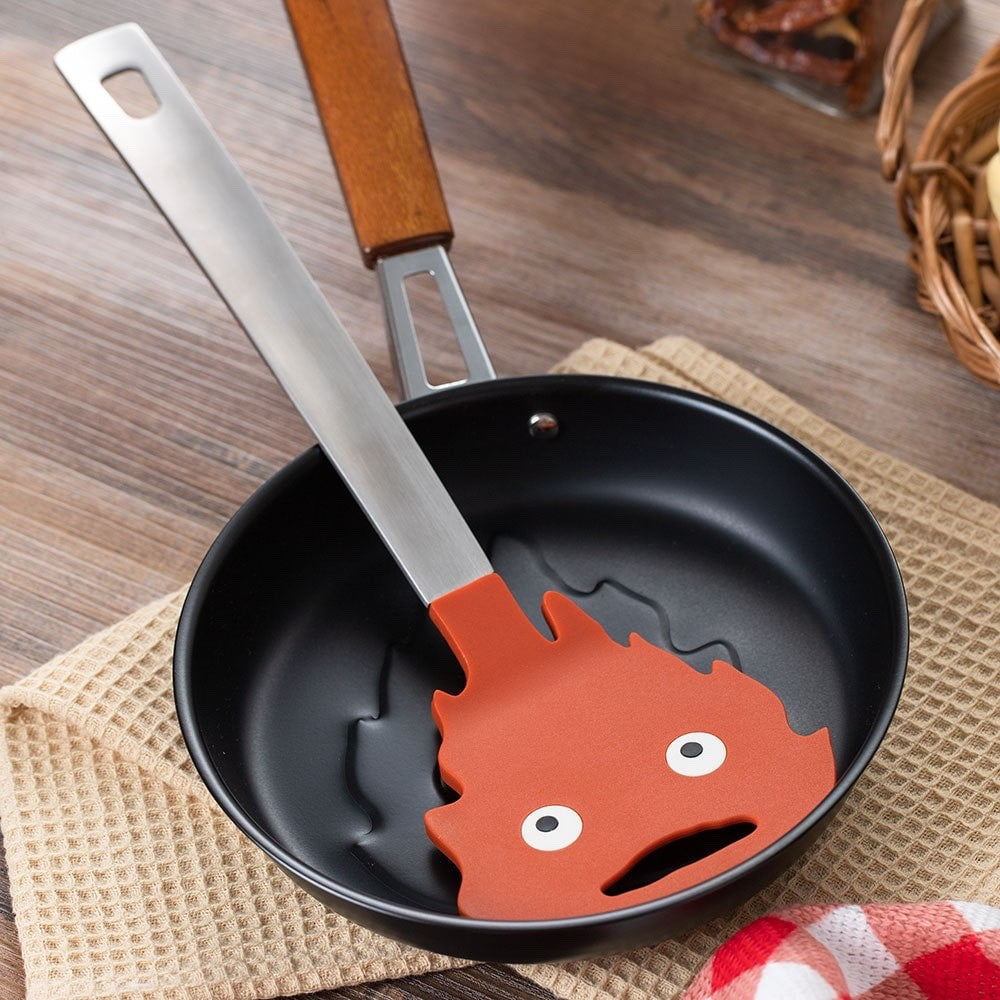 Studio Ghibli Howl Moving Castle Calcifer Pan Spatula Set Kitchen Made in Japan