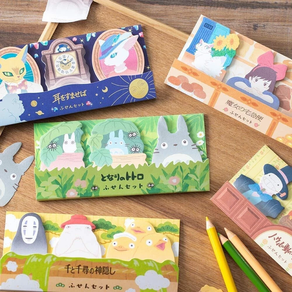Studio Ghibli Die-Cut Sticky Notes Set Totoro Spirited Away Howl’s Kiki’s