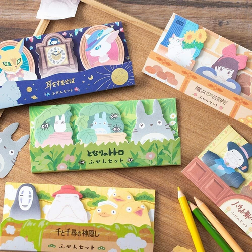 Studio Ghibli Die-Cut Sticky Notes Set Totoro Spirited Away Howl’s Kiki’s