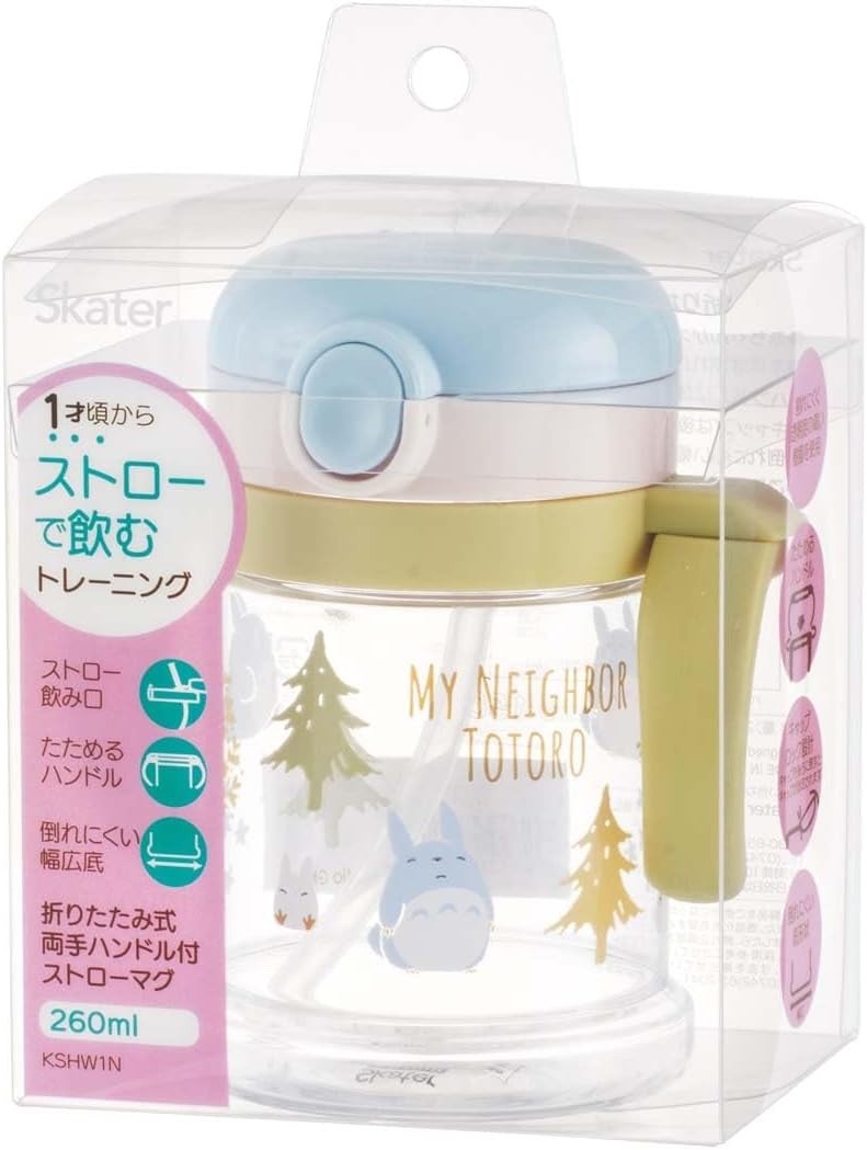 Studio Ghibli Totoro Baby Straw Mug Cup 260ml Kids Bottle Anime Gift Cute
