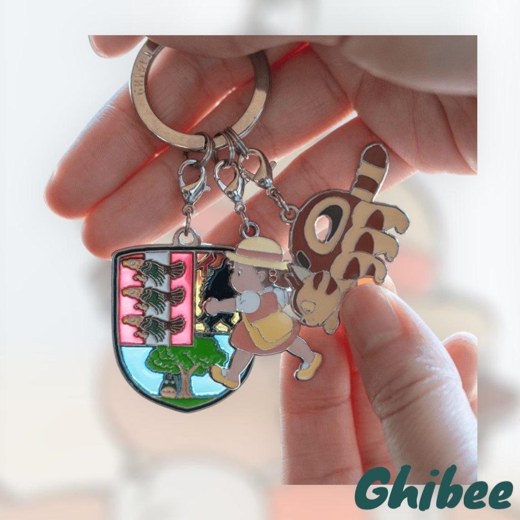 Studio Ghibli Museum My Neighbor Totoro Mei and catbus Emblem Keychain