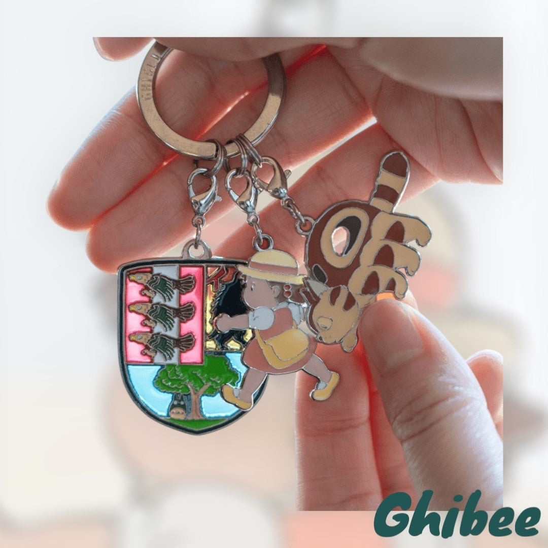 Studio Ghibli Museum My Neighbor Totoro Mei and catbus Emblem Keychain
