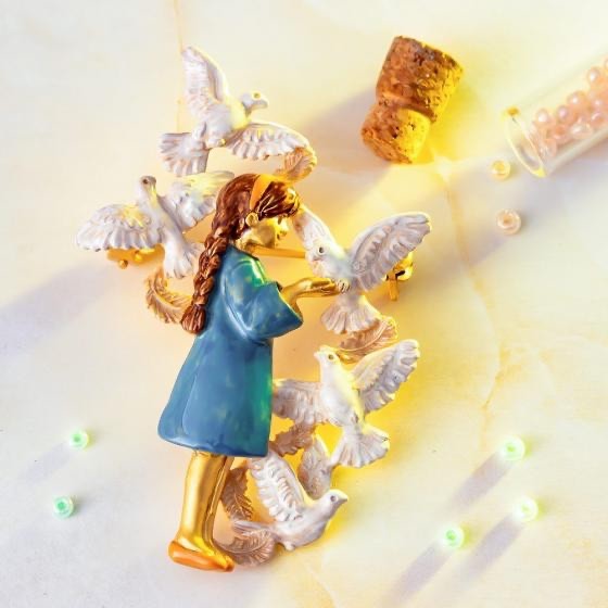Studio Ghibli Laputa Sheeta Dove Brooch Donguri Closet Jewellery Japan