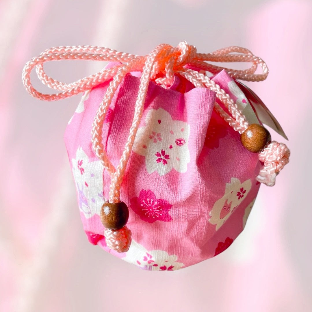 Studio Ghibli My Neighbor Totoro Sakura Drawstring Bag Pink Cherry Blossom