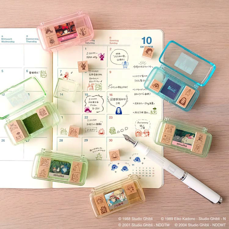 Studio Ghibli Mini Stamp Set Totoro Spirited Away Howl Kiki 6 Designs