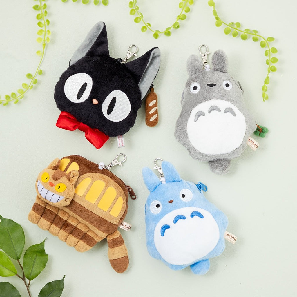 Studio Ghibli Totoro Jiji Reel Pass Case Card Holder Zipper Pouch Keychain