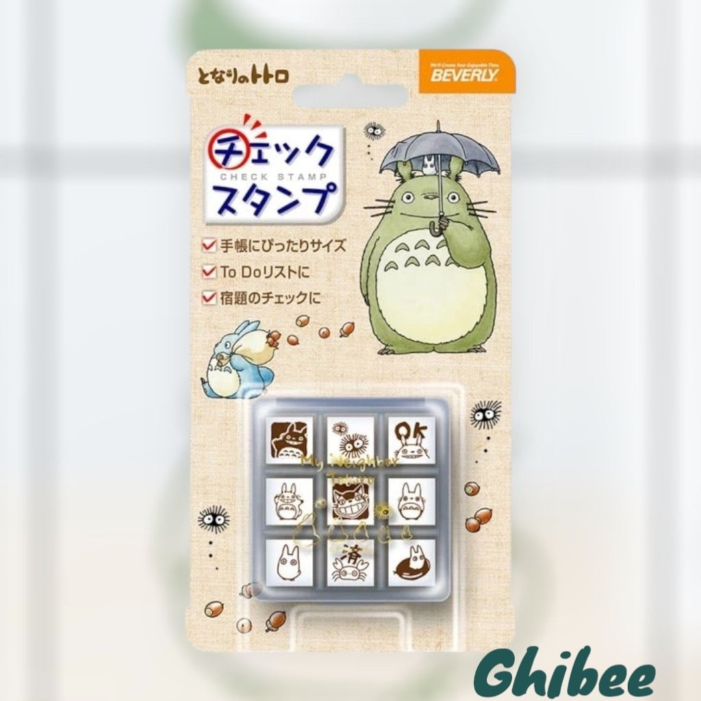 Studio Ghibli Mini Stamp Set 9pc Wooden Rubber Stamps Case Totoro Spirited