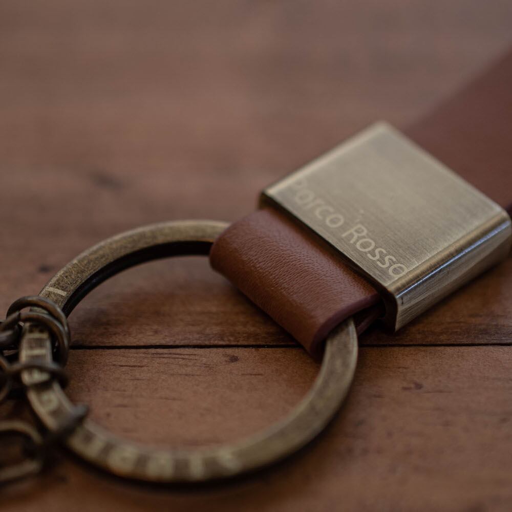Studio Ghibli Porco Rosso Porco Genuine Leather Keyring