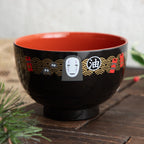 Studio Ghibli Spirited Away No-Face Lacquer Soup Bowl – Wagasa Pattern Japan