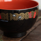 Studio Ghibli Spirited Away No-Face Lacquer Soup Bowl – Wagasa Pattern Japan