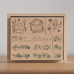 Studio Ghibli My Neighbour Totoro Spring & Summer Wooden Rubber Stamp Set 12pc