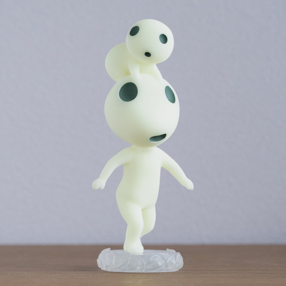 Studio Ghibli Princess Mononoke Kodama Sitting Glow-in-the-Dark Figure
