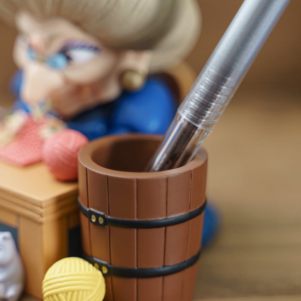 Studio Ghibli Spirited Away Zeniba Knitting Scene Seal Holder & Pen Stand