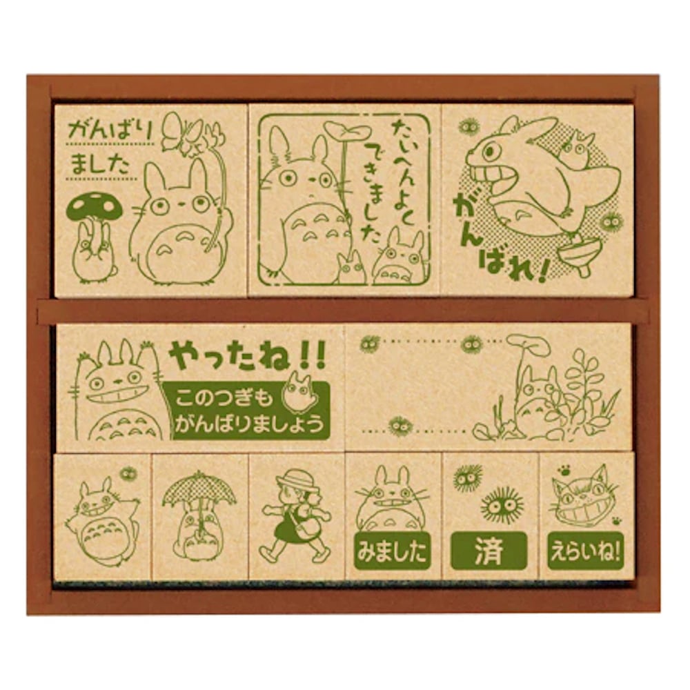 Studio Ghibli My Neighbour Totoro Wooden Reward Stamp Set SG-128 11 Pieces