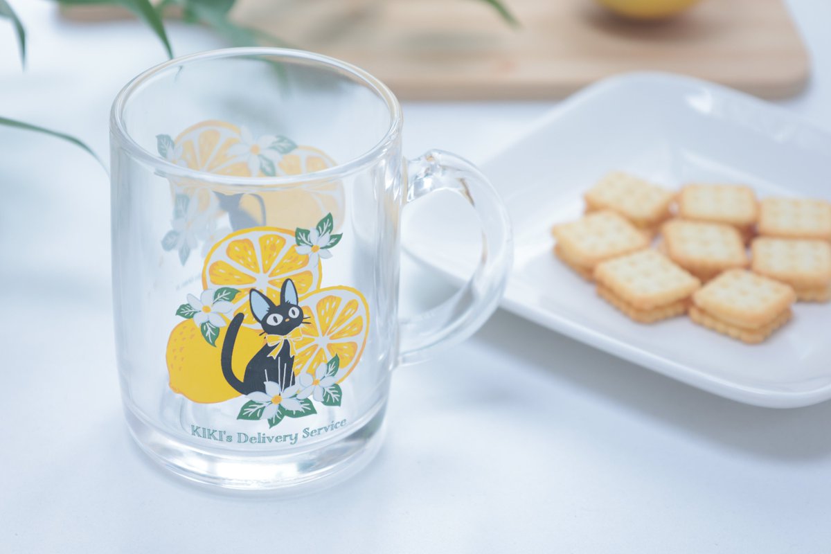 Studio Ghibli Kiki’s Delivery Service Jiji Lemon Flower Glass Mug