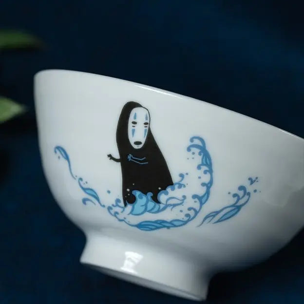 Studio Ghibli Spirited Away No-Face Sea of Waves Japanese Rice Bowl – 11cm