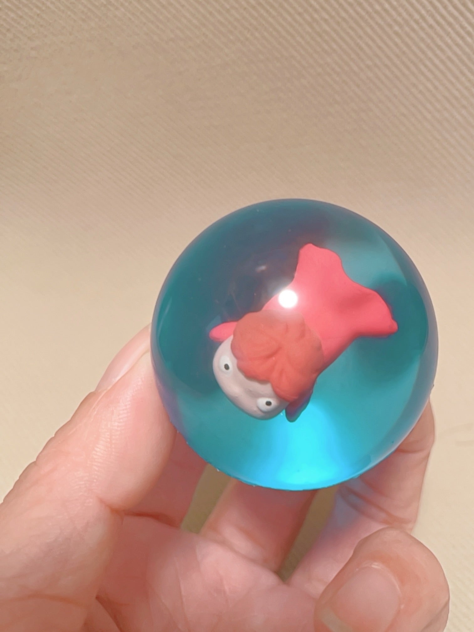 Ghibli Museum Ponyo Super Bouncy Ball Fish Ponyo Water Floating Toy 4.3cm