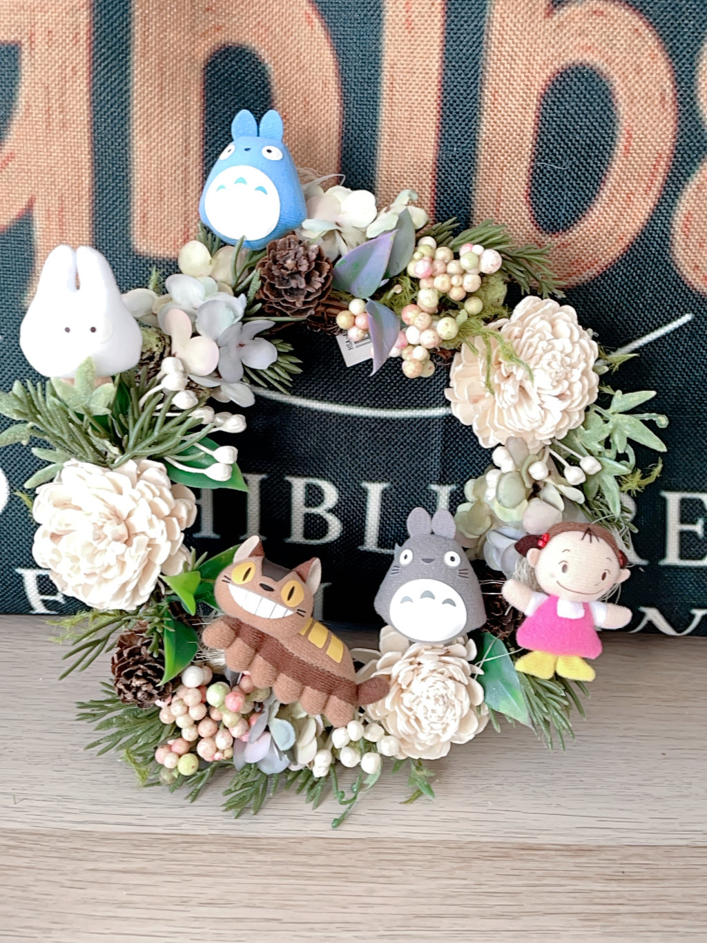 Studio Ghibli My Neighbour Totoro DIY White Sola Flower Wreath Decoration Kit