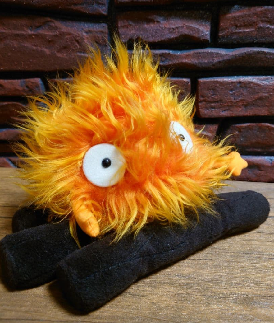 Studio Ghibli Howl’s Moving Castle Calcifer & Logs Plush Toy – Small 14cm