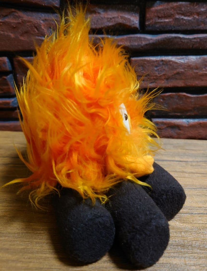 Studio Ghibli Howl’s Moving Castle Calcifer & Logs Plush Toy – Medium 24cm