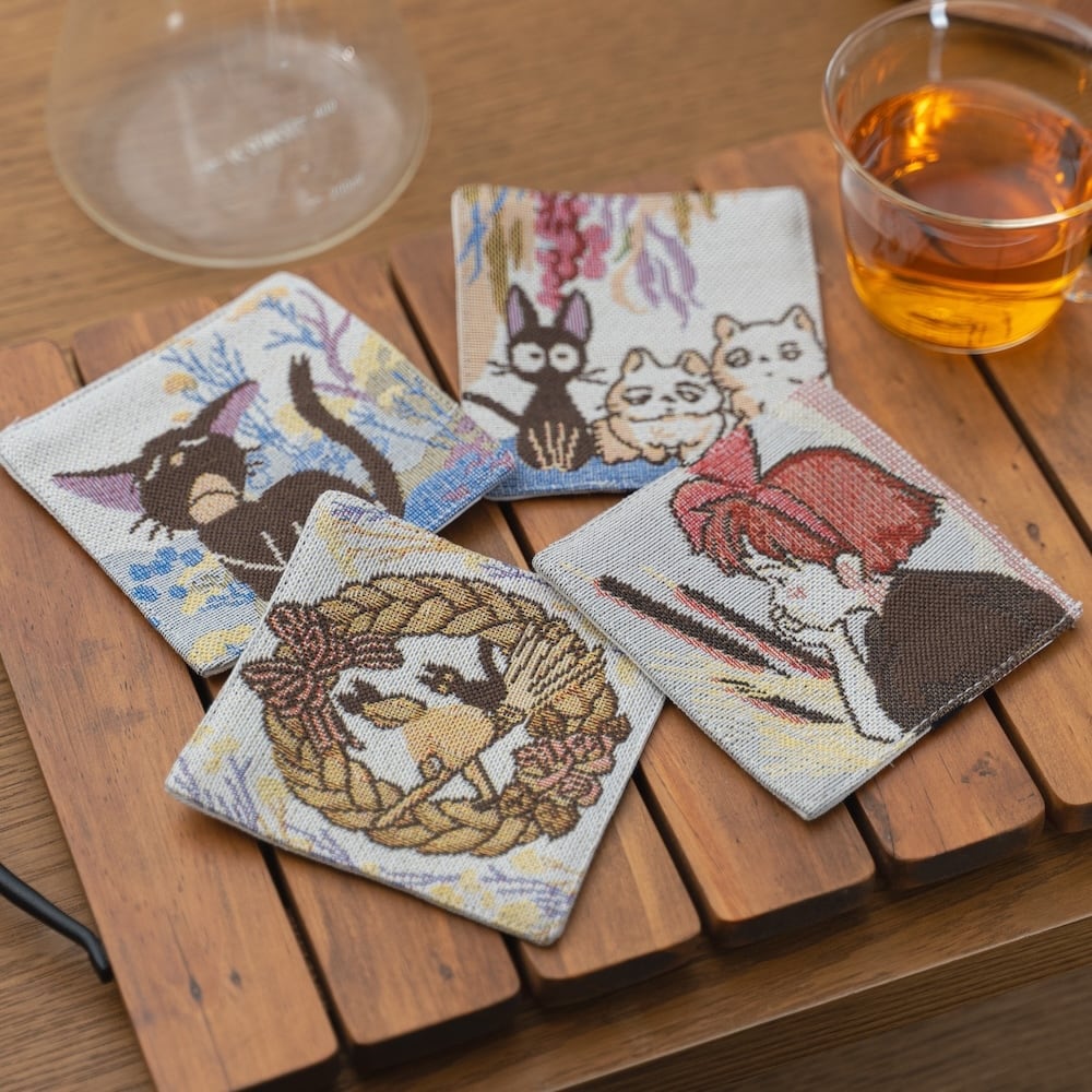 Studio Ghibli Kiki’s Delivery Service Season of Flowers Gobelin Woven Coaster Set of 4