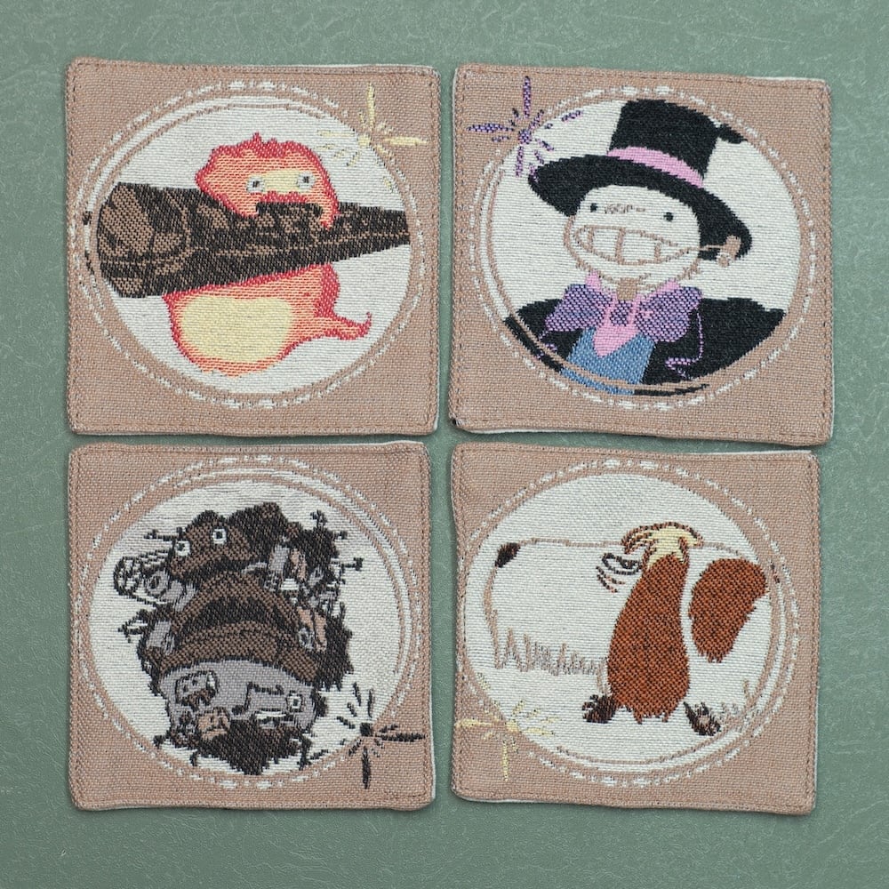 Studio Ghibli Howl’s Moving Castle Gobelin Woven Coaster Set of 4