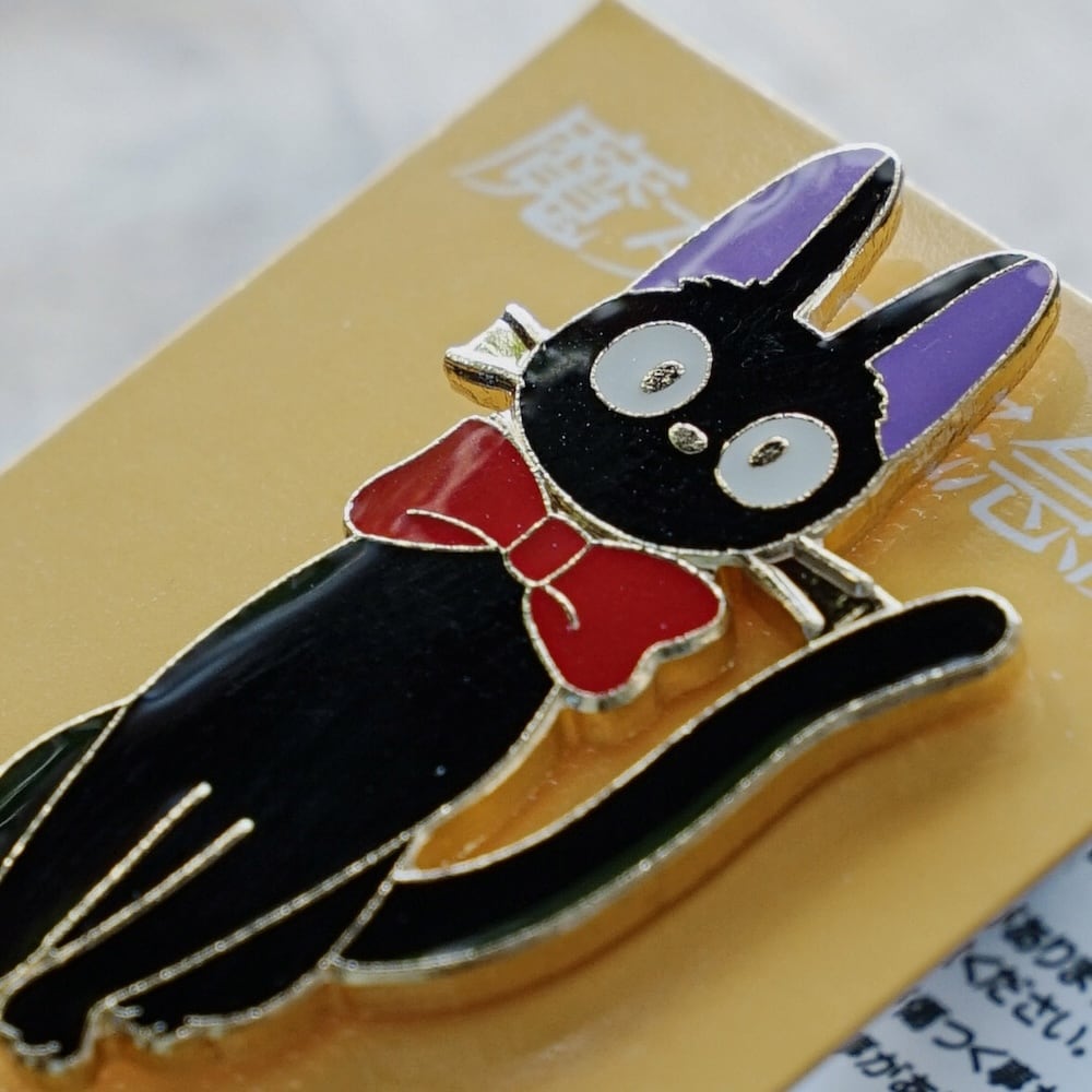Studio Ghibli Kiki's Delivery Service Jiji with Ribbon Pin Badge MH-01A