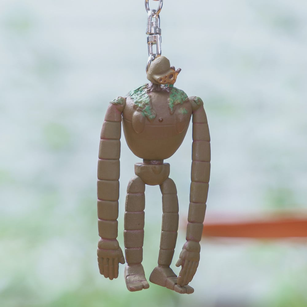 Studio Ghibli Castle in the Sky Garden Robot Soldier & Fox Squirrel Moving 3D Keyring