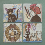 Studio Ghibli Kiki’s Delivery Service Season of Flowers Gobelin Woven Coaster Set of 4