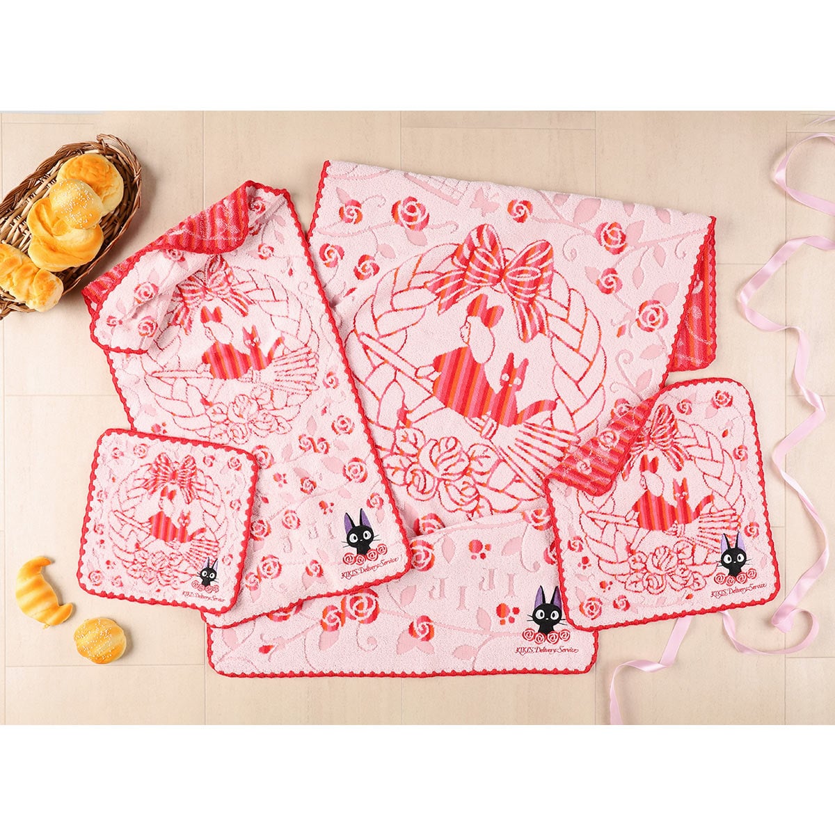 Studio Ghibli Kiki’s Delivery Service Bread Wreath & Jiji Wash Towel