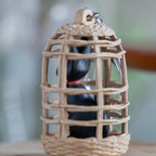 Studio Ghibli Kiki’s Delivery Service Jiji in Basket 3D Keyring