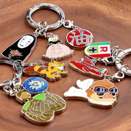 Studio Ghibli Castle in the Sky Robot Soldier Fox Squirrel & Laputa Stone 3-Charm Keyring