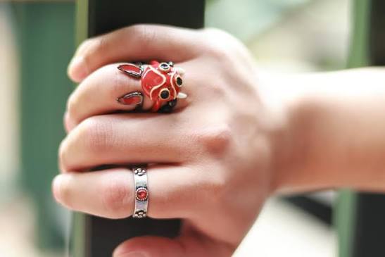 Studio Ghibli Princess Mononoke San’s Mask Triple Ring – Adjustable Size Rare Collectable