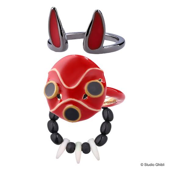 Studio Ghibli Princess Mononoke San’s Mask Triple Ring – Adjustable Size Rare Collectable