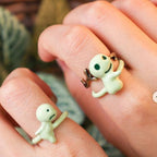 Studio Ghibli Princess Mononoke Kodama Triple Ring – Adjustable Size Rare Collectable